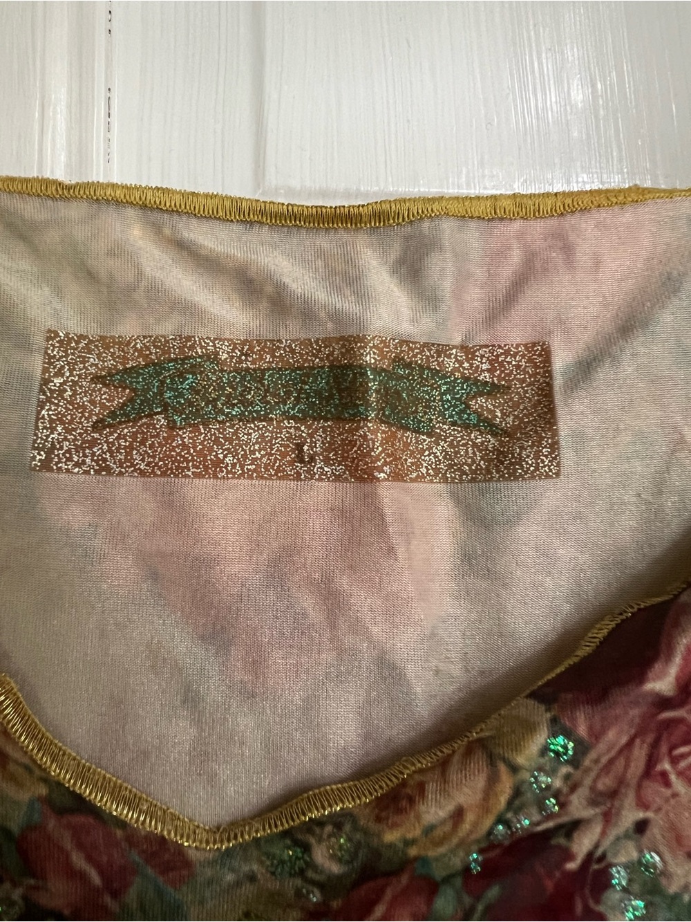 Michal Negrin Sage, Cream & Pink Floral Midi Slip Dress - Picture 5 of 5